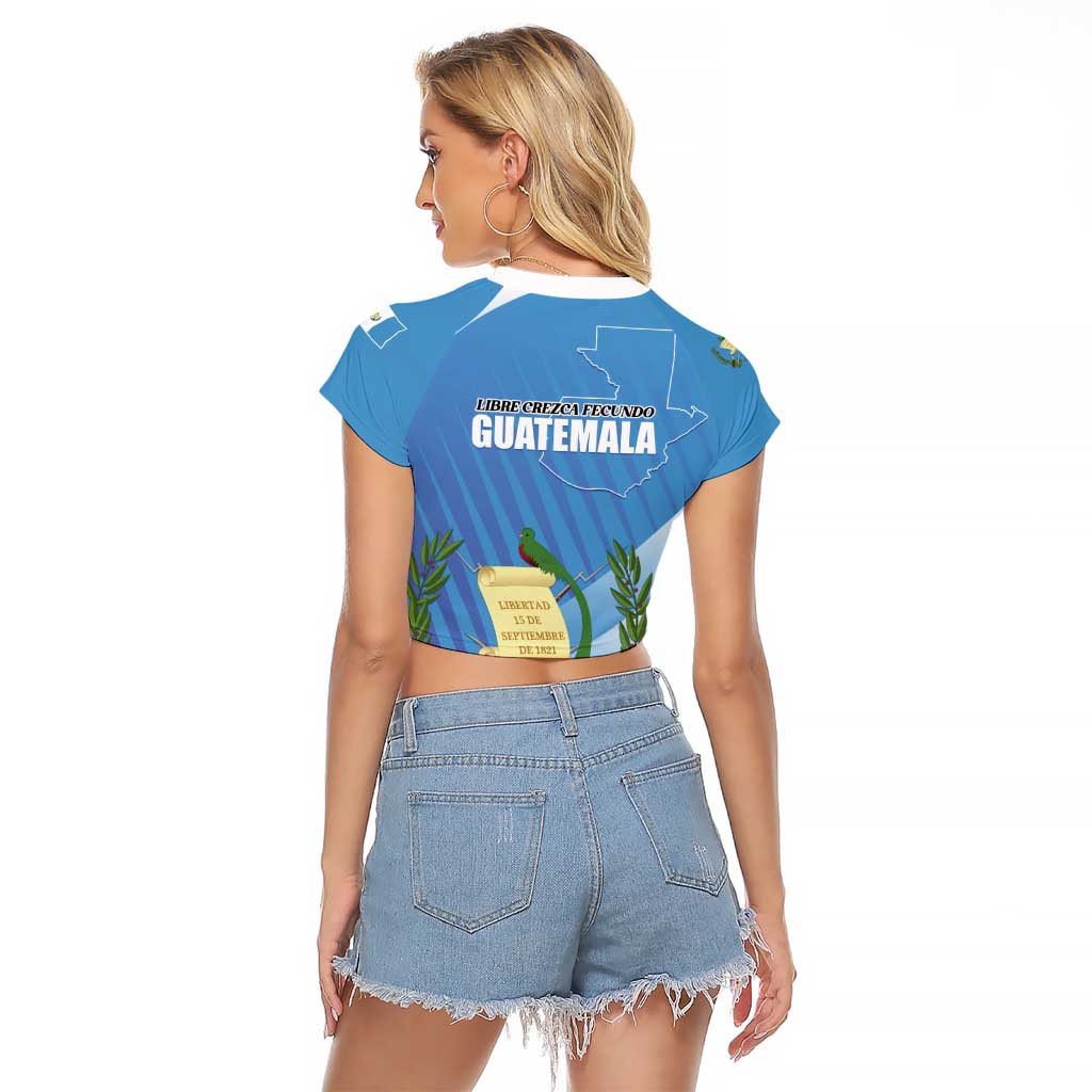 Guatemala Independence Day 1821 Raglan Cropped T Shirt Libre crezca fecundo - Wonder Print Shop