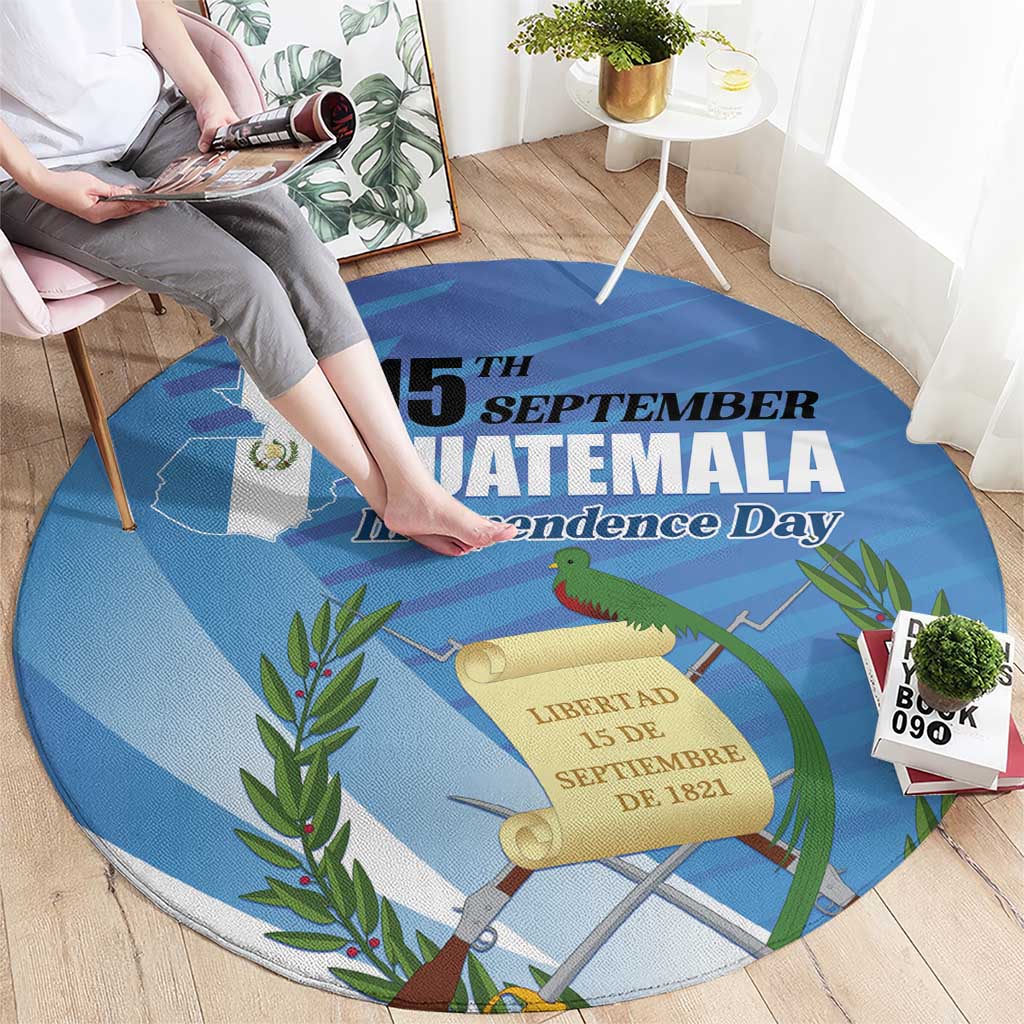 Guatemala Independence Day 1821 Round Carpet Libre crezca fecundo - Wonder Print Shop