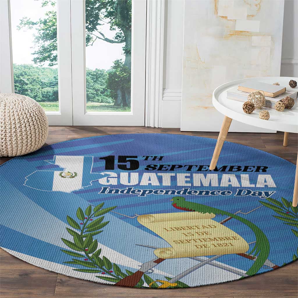 Guatemala Independence Day 1821 Round Carpet Libre crezca fecundo - Wonder Print Shop
