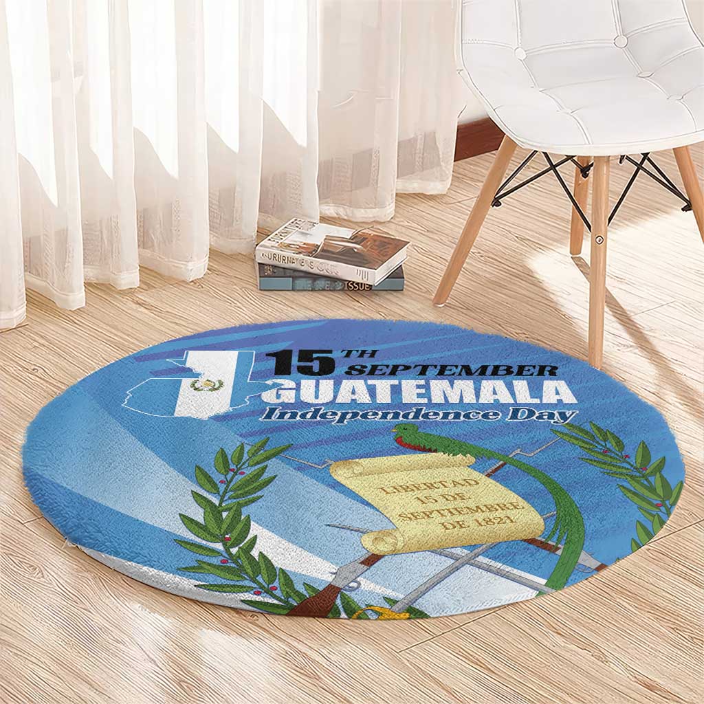 Guatemala Independence Day 1821 Round Carpet Libre crezca fecundo - Wonder Print Shop