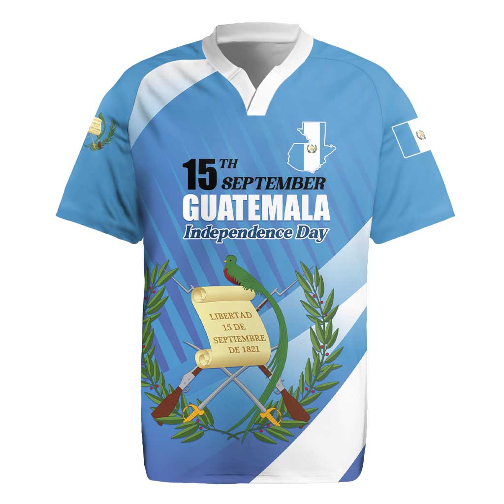 Guatemala Independence Day 1821 Rugby Jersey Libre crezca fecundo - Wonder Print Shop
