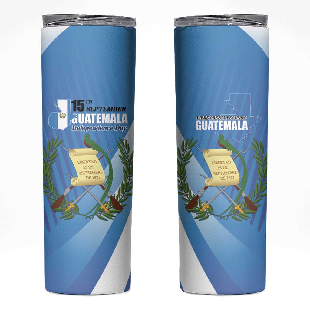 Guatemala Independence Day 1821 Skinny Tumbler Libre crezca fecundo - Wonder Print Shop