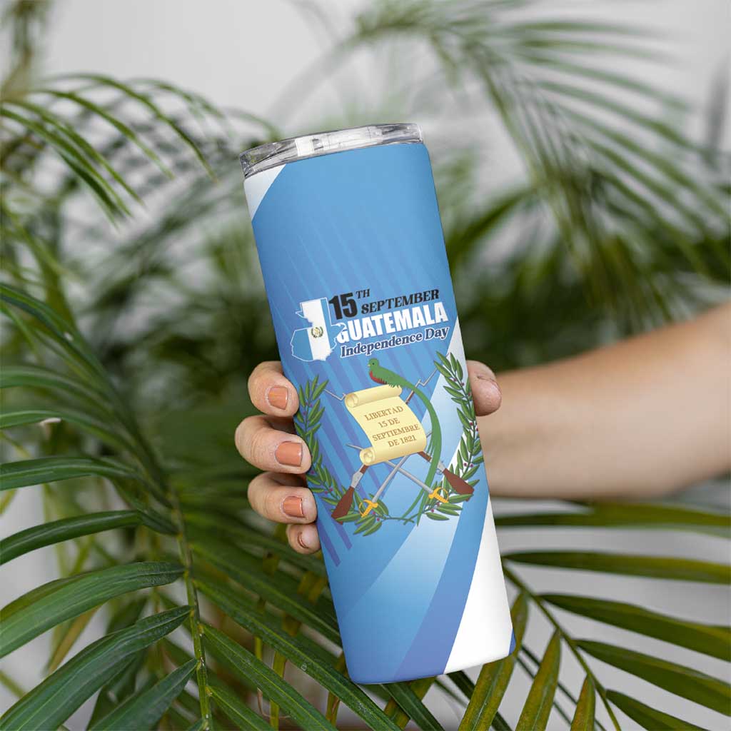 Guatemala Independence Day 1821 Skinny Tumbler Libre crezca fecundo - Wonder Print Shop