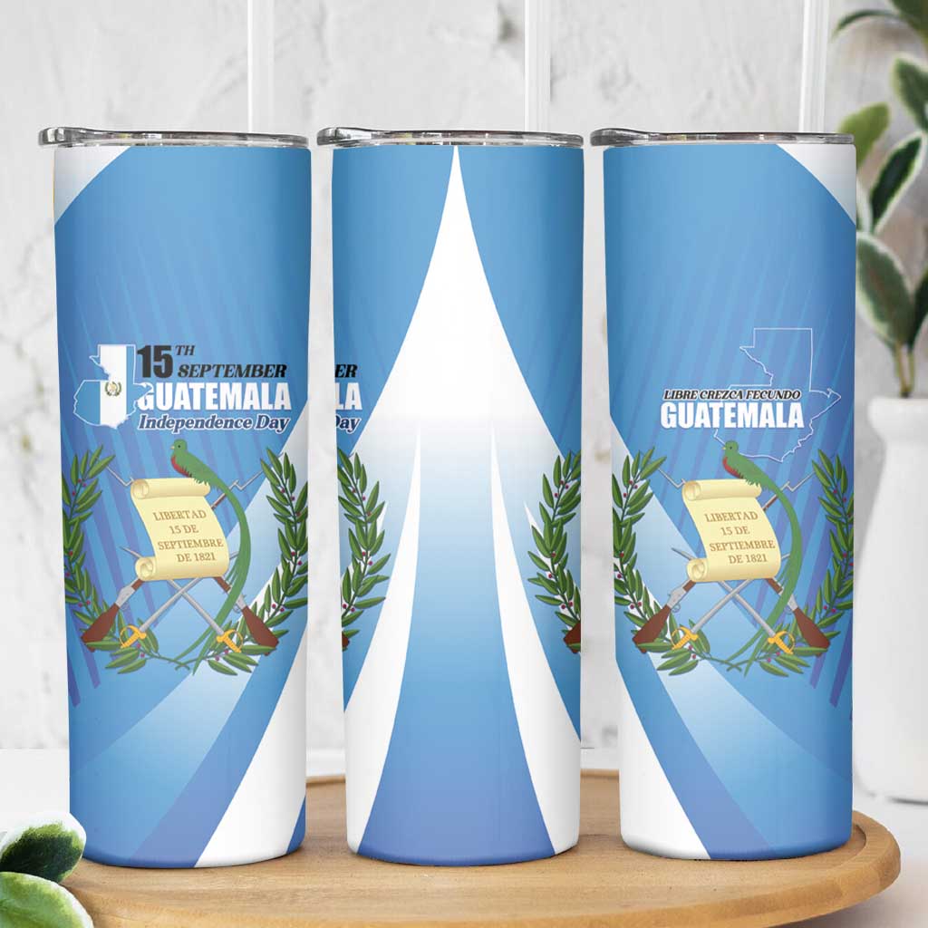 Guatemala Independence Day 1821 Skinny Tumbler Libre crezca fecundo - Wonder Print Shop