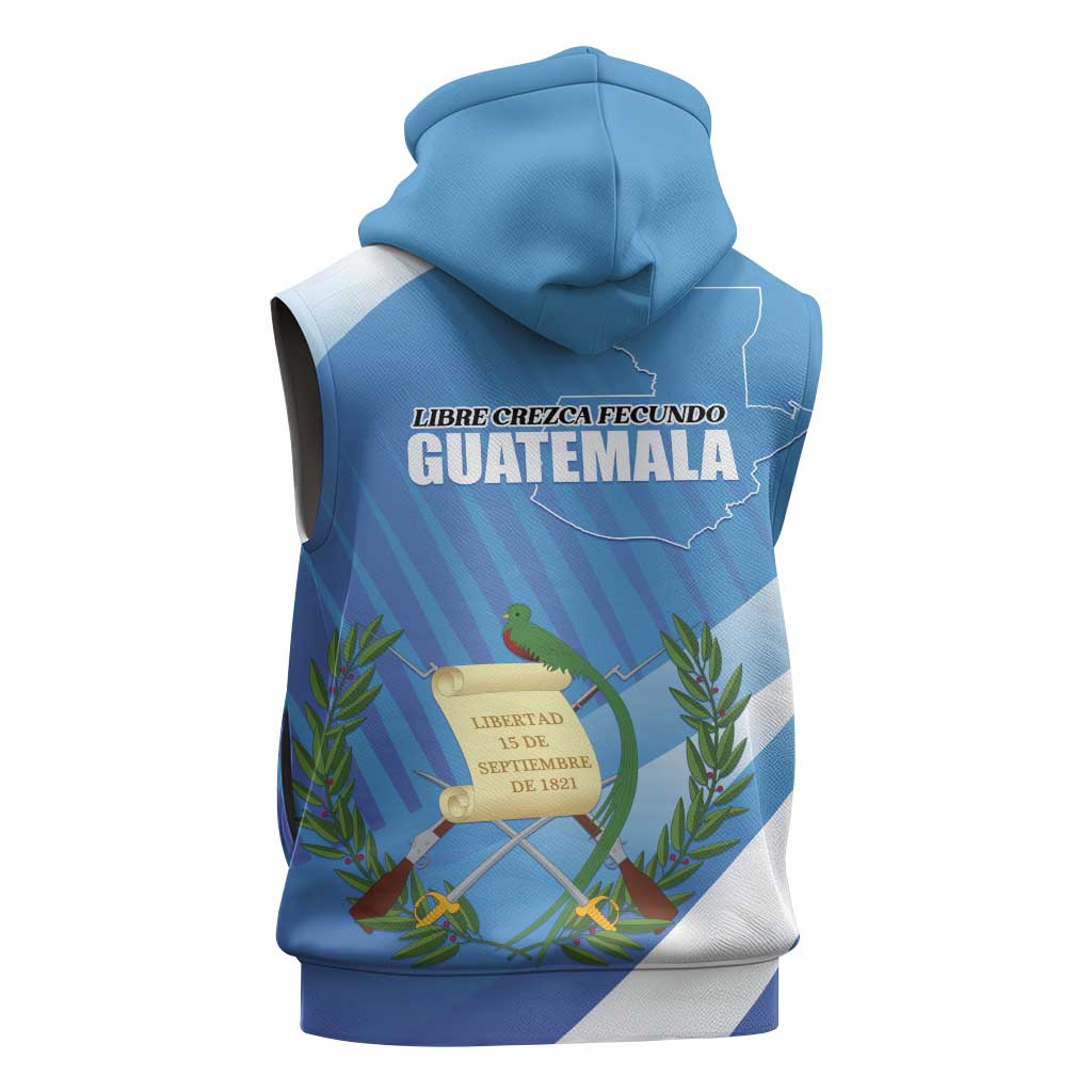 Guatemala Independence Day 1821 Sleeveless Hoodie Libre crezca fecundo - Wonder Print Shop