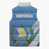 Guatemala Independence Day 1821 Sleeveless Puffer Jacket Libre crezca fecundo - Wonder Print Shop