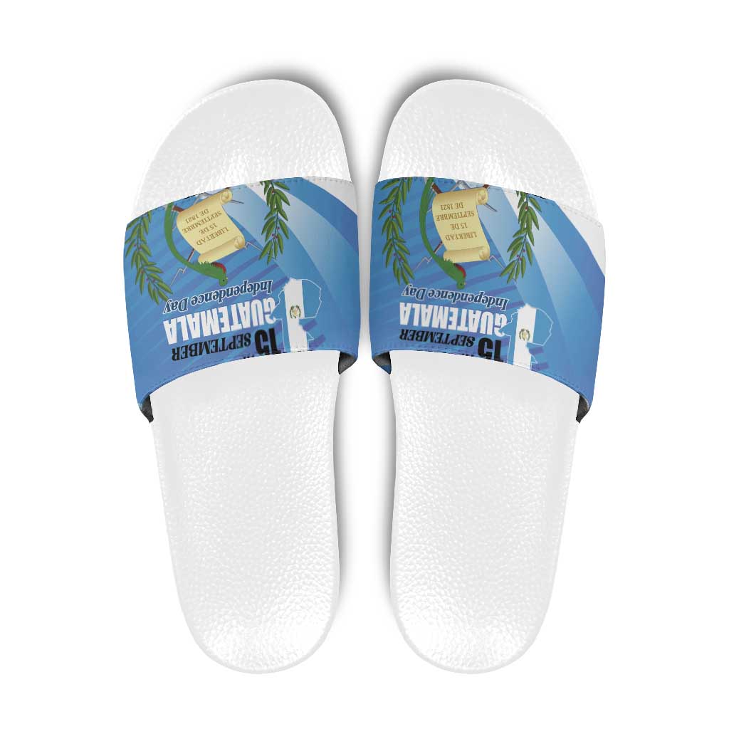Guatemala Independence Day 1821 Slide Sandals Libre crezca fecundo - Wonder Print Shop