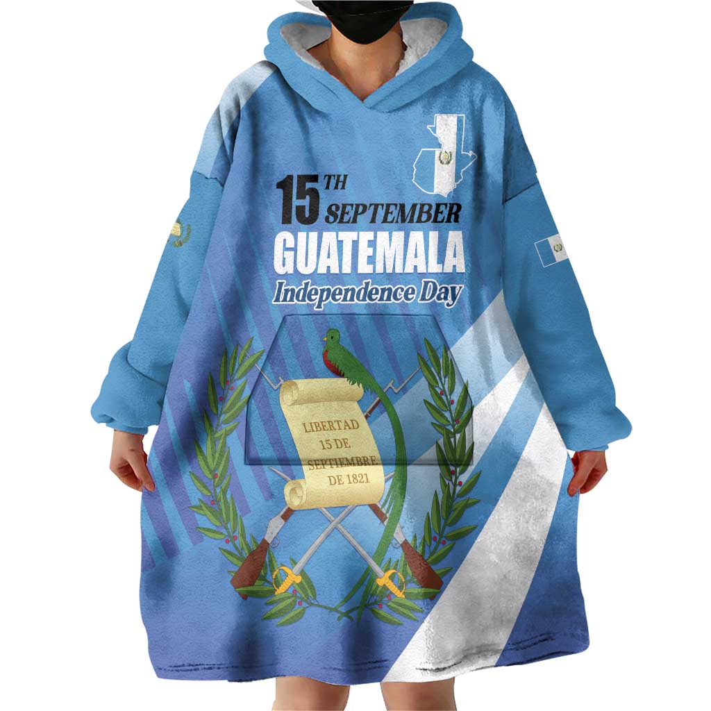 Guatemala Independence Day 1821 Wearable Blanket Hoodie Libre crezca fecundo - Wonder Print Shop