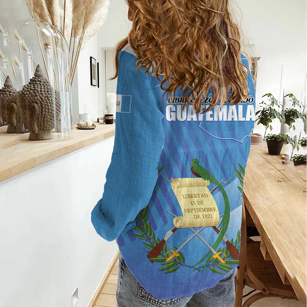 Guatemala Independence Day 1821 Women Casual Shirt Libre crezca fecundo - Wonder Print Shop