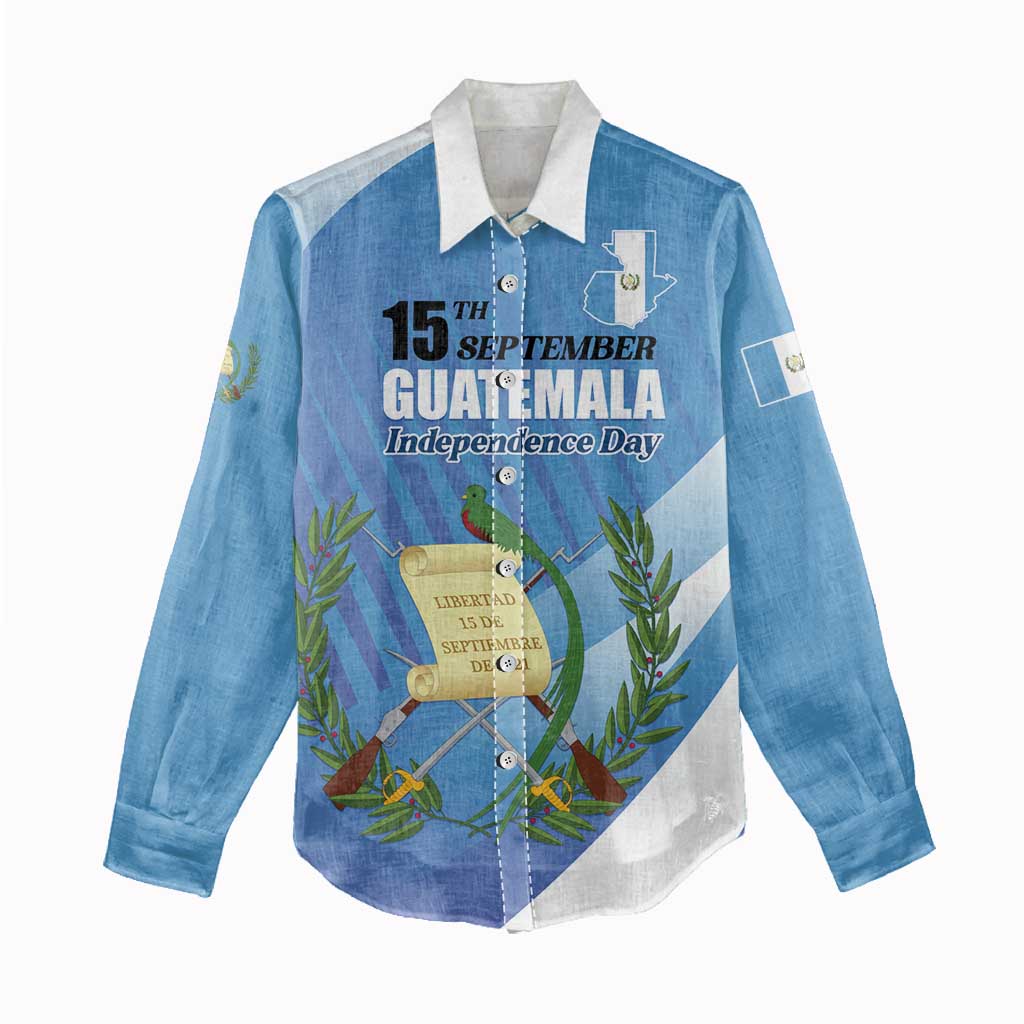 Guatemala Independence Day 1821 Women Casual Shirt Libre crezca fecundo - Wonder Print Shop