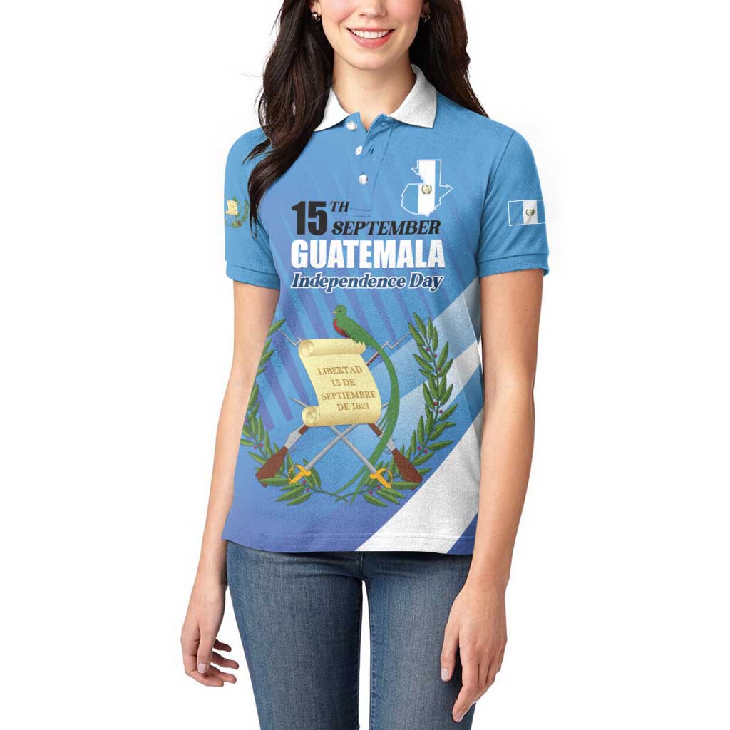 Guatemala Independence Day 1821 Women Polo Shirt Libre crezca fecundo - Wonder Print Shop