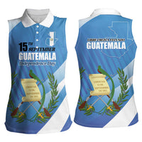 Guatemala Independence Day 1821 Women Sleeveless Polo Shirt Libre crezca fecundo - Wonder Print Shop