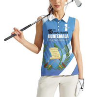 Guatemala Independence Day 1821 Women Sleeveless Polo Shirt Libre crezca fecundo - Wonder Print Shop