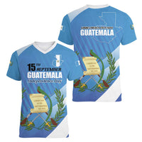 Guatemala Independence Day 1821 Women V-Neck T-Shirt Libre crezca fecundo - Wonder Print Shop