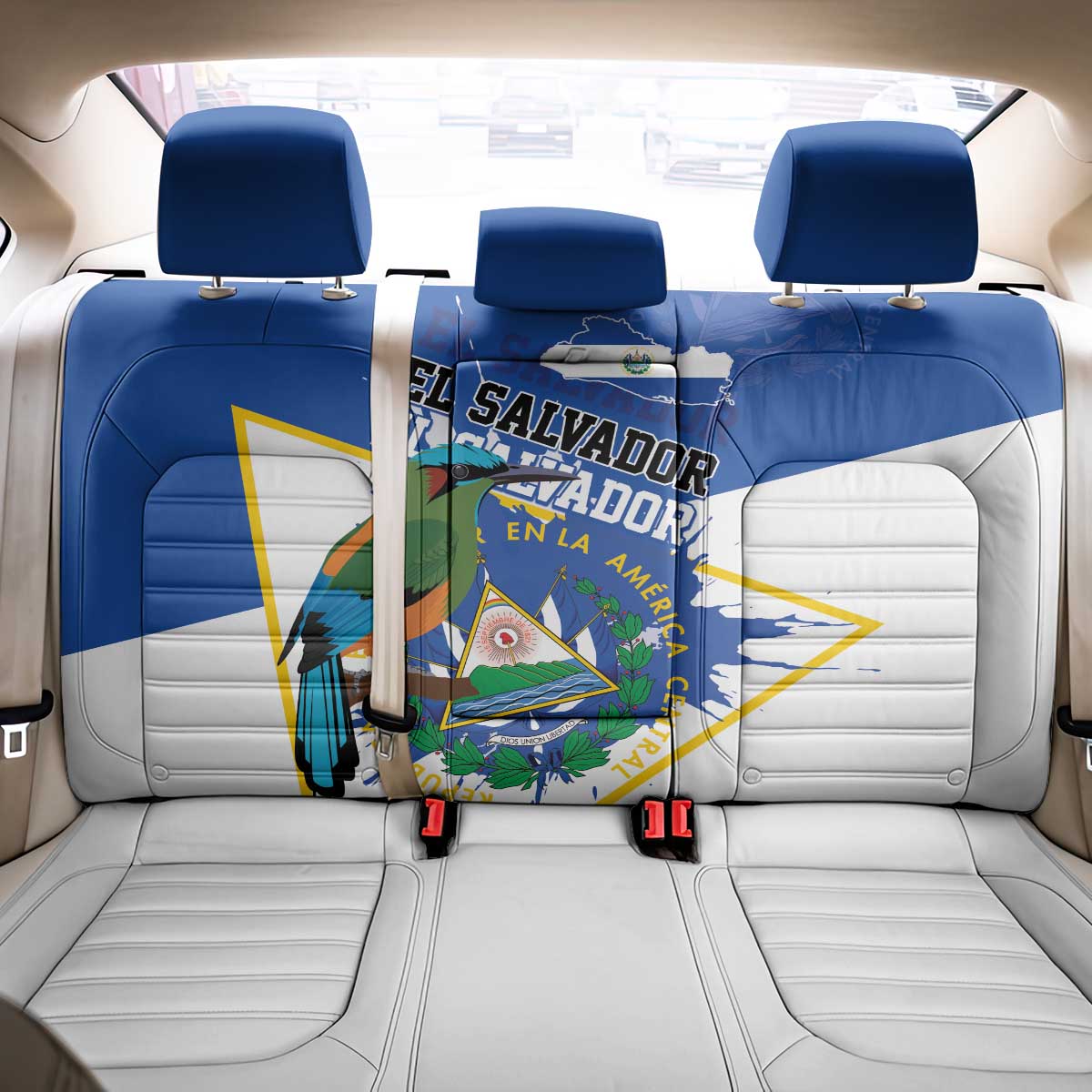 El Salvador Independence Day 1821 Back Car Seat Cover - Wonder Print Shop