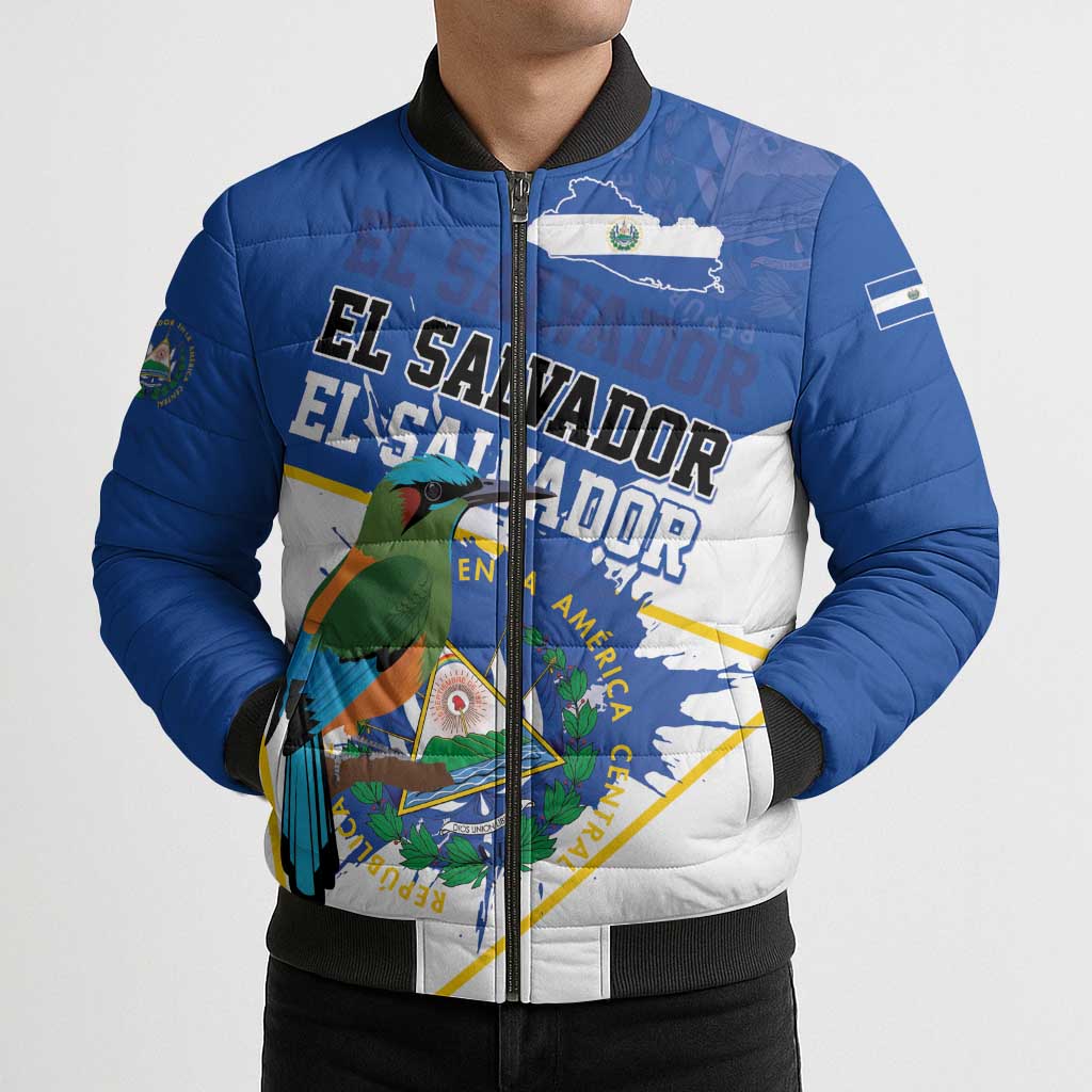 El Salvador Independence Day 1821 Bomber Puffer Jacket - Wonder Print Shop