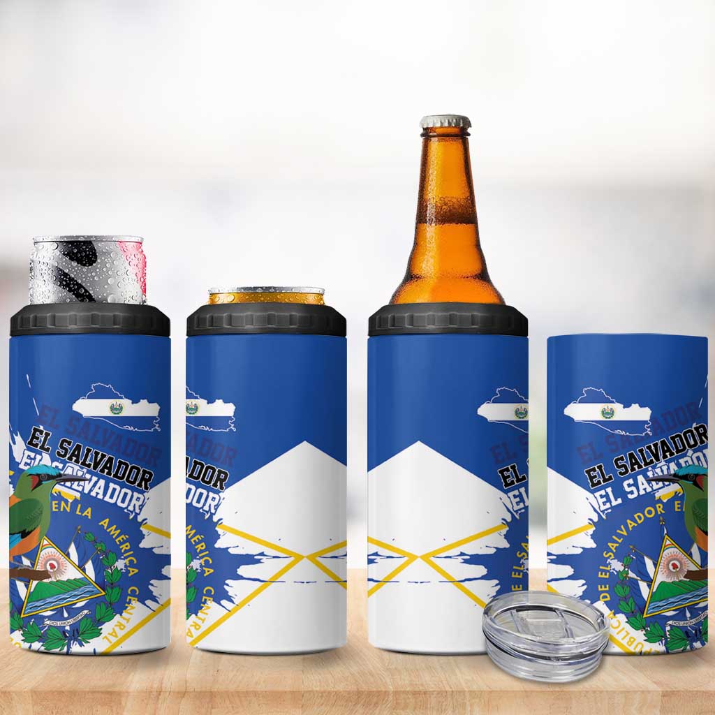 El Salvador Independence Day 1821 4 in 1 Can Cooler Tumbler - Wonder Print Shop