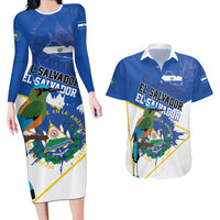 El Salvador Independence Day 1821 Couples Matching Long Sleeve Bodycon Dress and Hawaiian Shirt - Wonder Print Shop