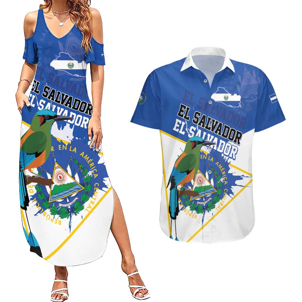 El Salvador Independence Day 1821 Couples Matching Summer Maxi Dress and Hawaiian Shirt - Wonder Print Shop