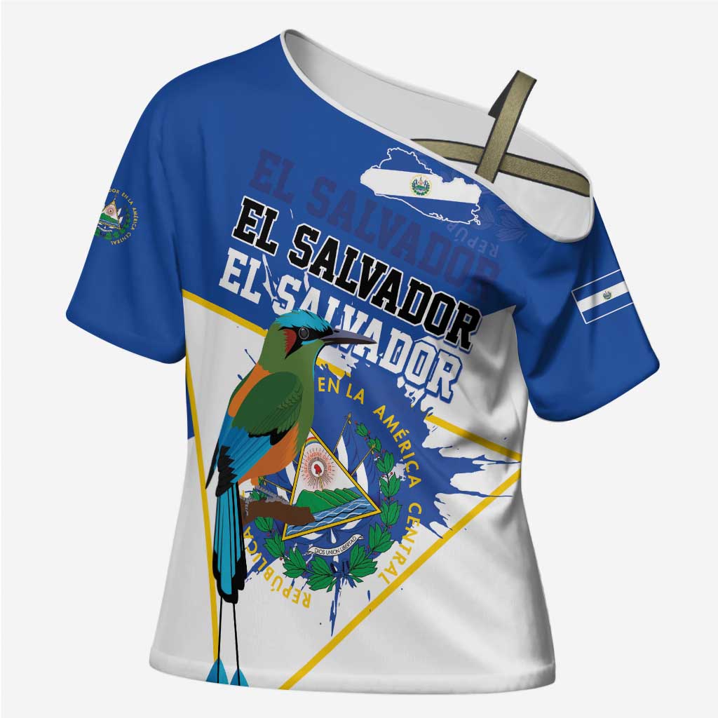El Salvador Independence Day 1821 Cross Shoulder Shirt - Wonder Print Shop