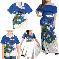 El Salvador Independence Day 1821 Family Matching Off Shoulder Maxi Dress and Hawaiian Shirt - Wonder Print Shop