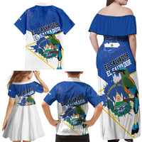 El Salvador Independence Day 1821 Family Matching Off Shoulder Maxi Dress and Hawaiian Shirt - Wonder Print Shop