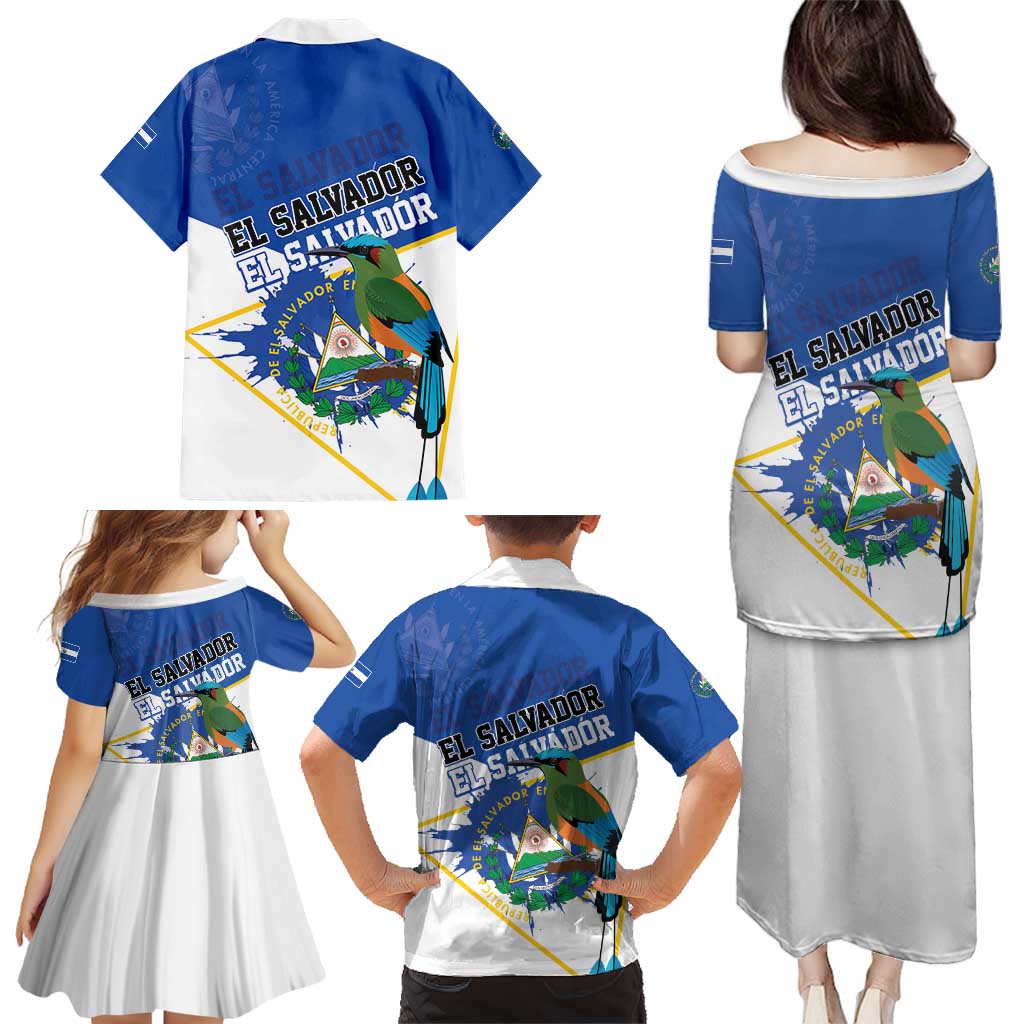El Salvador Independence Day 1821 Family Matching Puletasi and Hawaiian Shirt - Wonder Print Shop