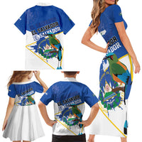 El Salvador Independence Day 1821 Family Matching Short Sleeve Bodycon Dress and Hawaiian Shirt - Wonder Print Shop