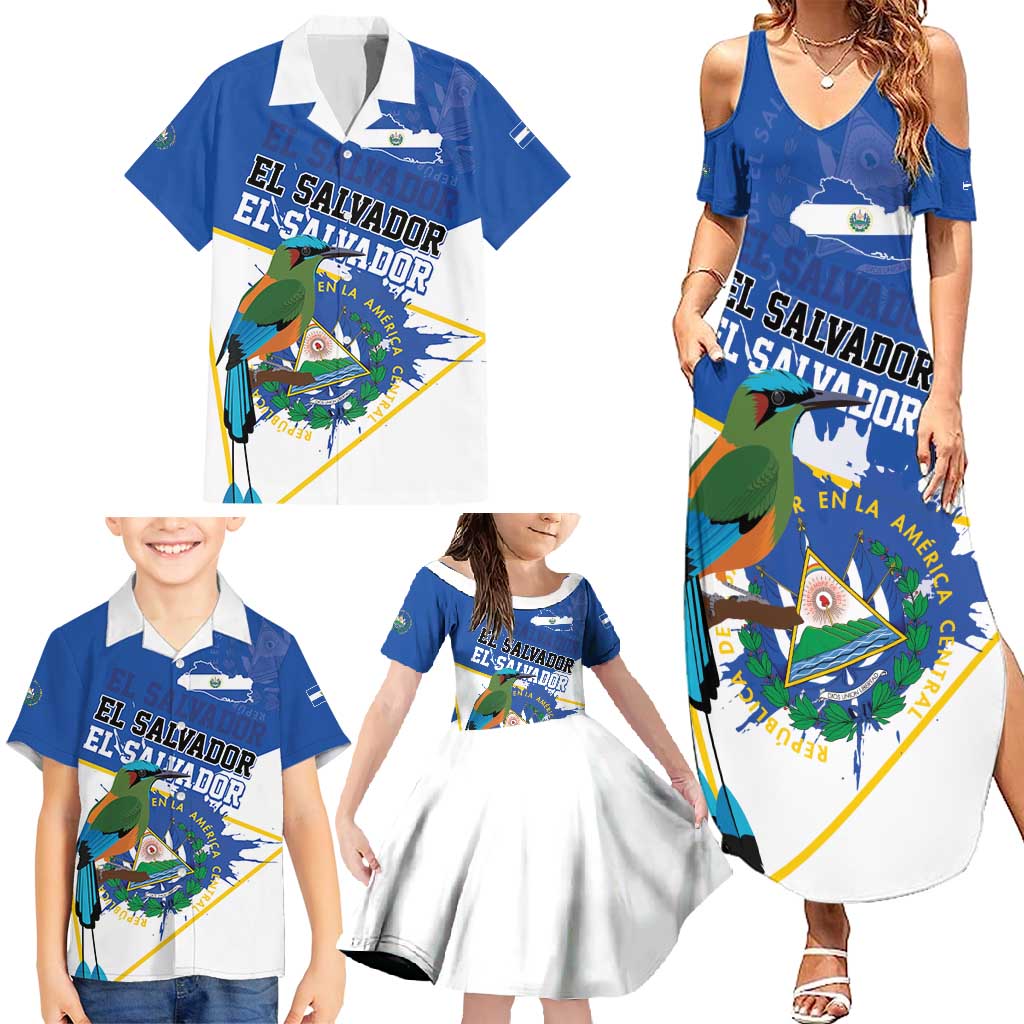 El Salvador Independence Day 1821 Family Matching Summer Maxi Dress and Hawaiian Shirt - Wonder Print Shop