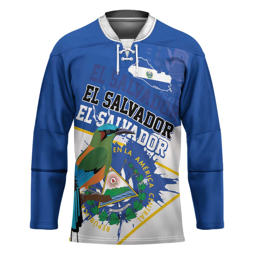 El Salvador Independence Day 1821 Hockey Jersey - Wonder Print Shop