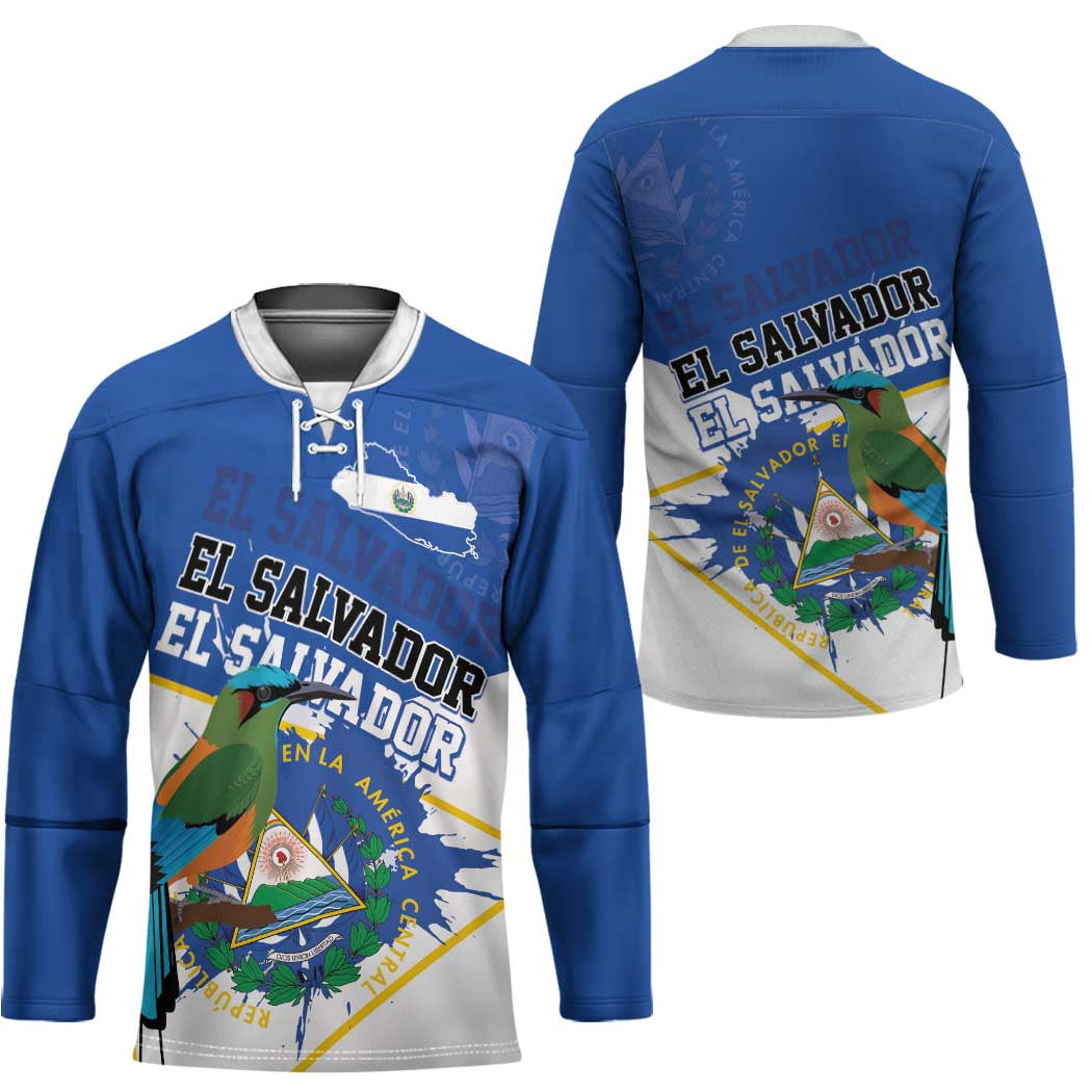 El Salvador Independence Day 1821 Hockey Jersey - Wonder Print Shop