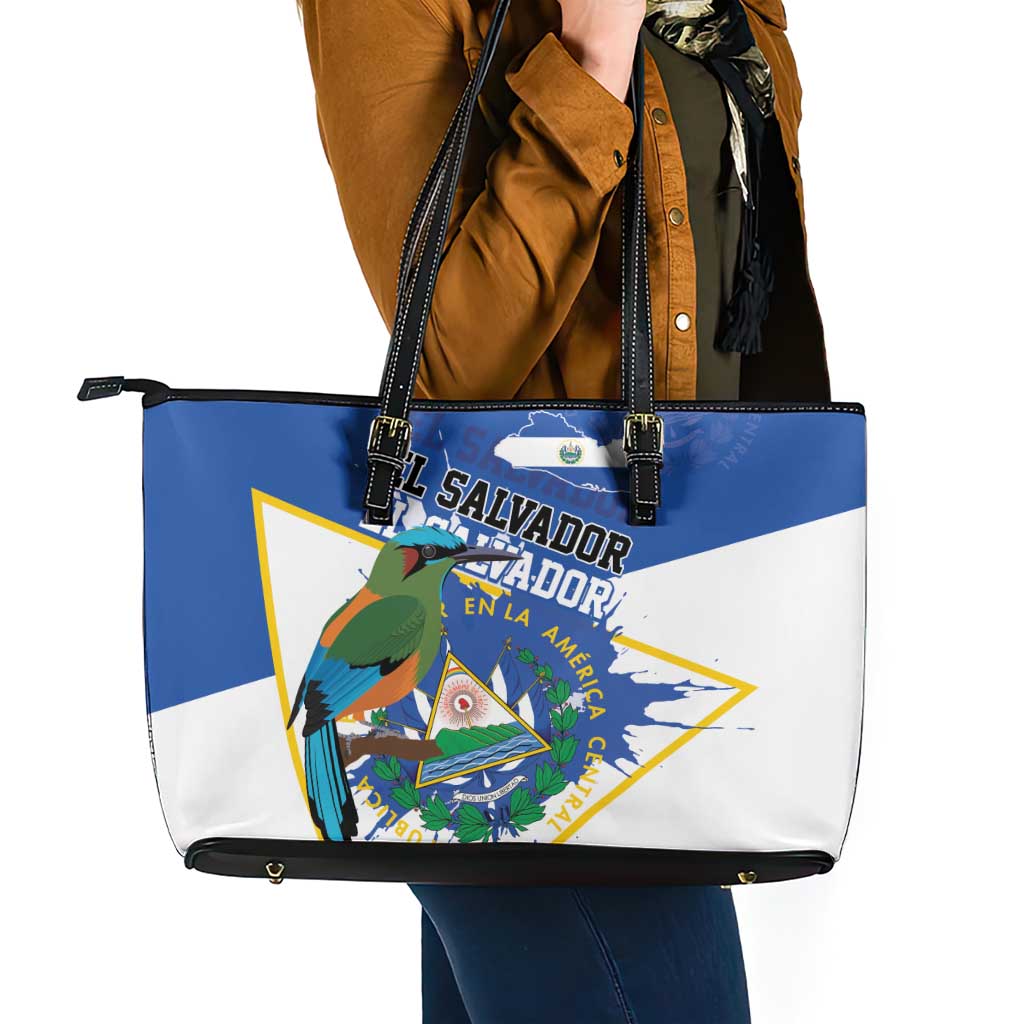 El Salvador Independence Day 1821 Leather Tote Bag - Wonder Print Shop