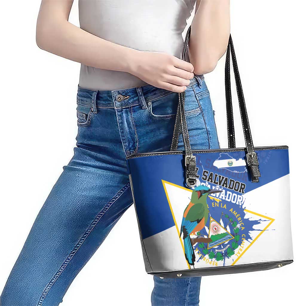 El Salvador Independence Day 1821 Leather Tote Bag - Wonder Print Shop