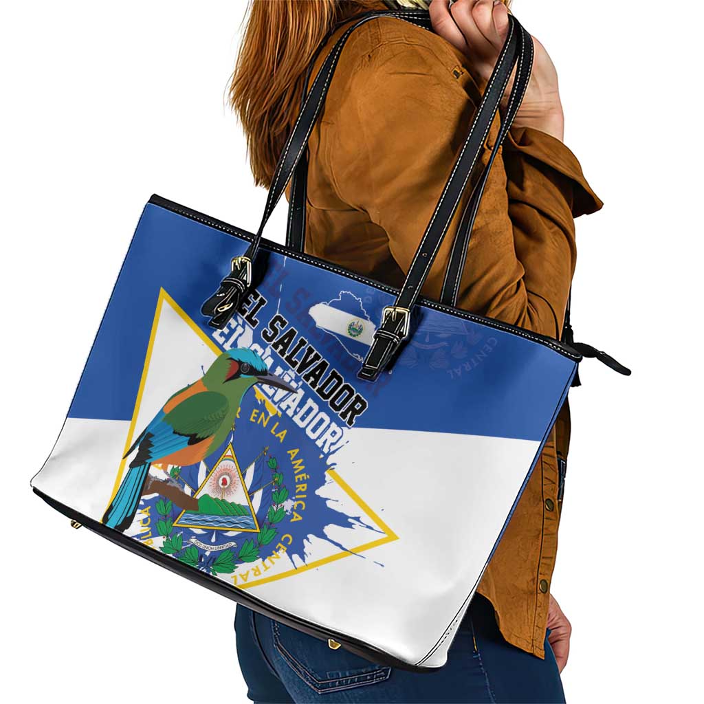 El Salvador Independence Day 1821 Leather Tote Bag - Wonder Print Shop
