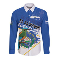 El Salvador Independence Day 1821 Long Sleeve Button Shirt - Wonder Print Shop