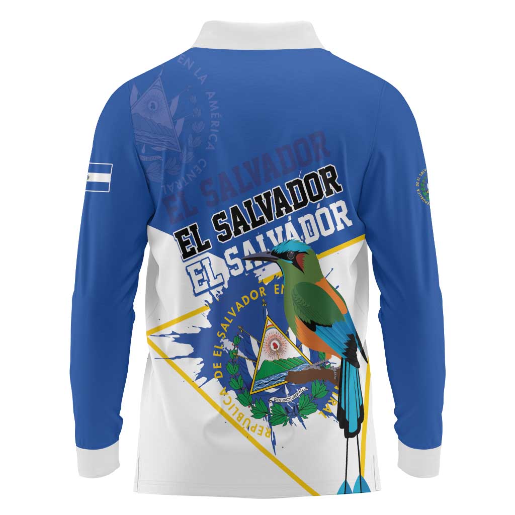 El Salvador Independence Day 1821 Long Sleeve Polo Shirt - Wonder Print Shop
