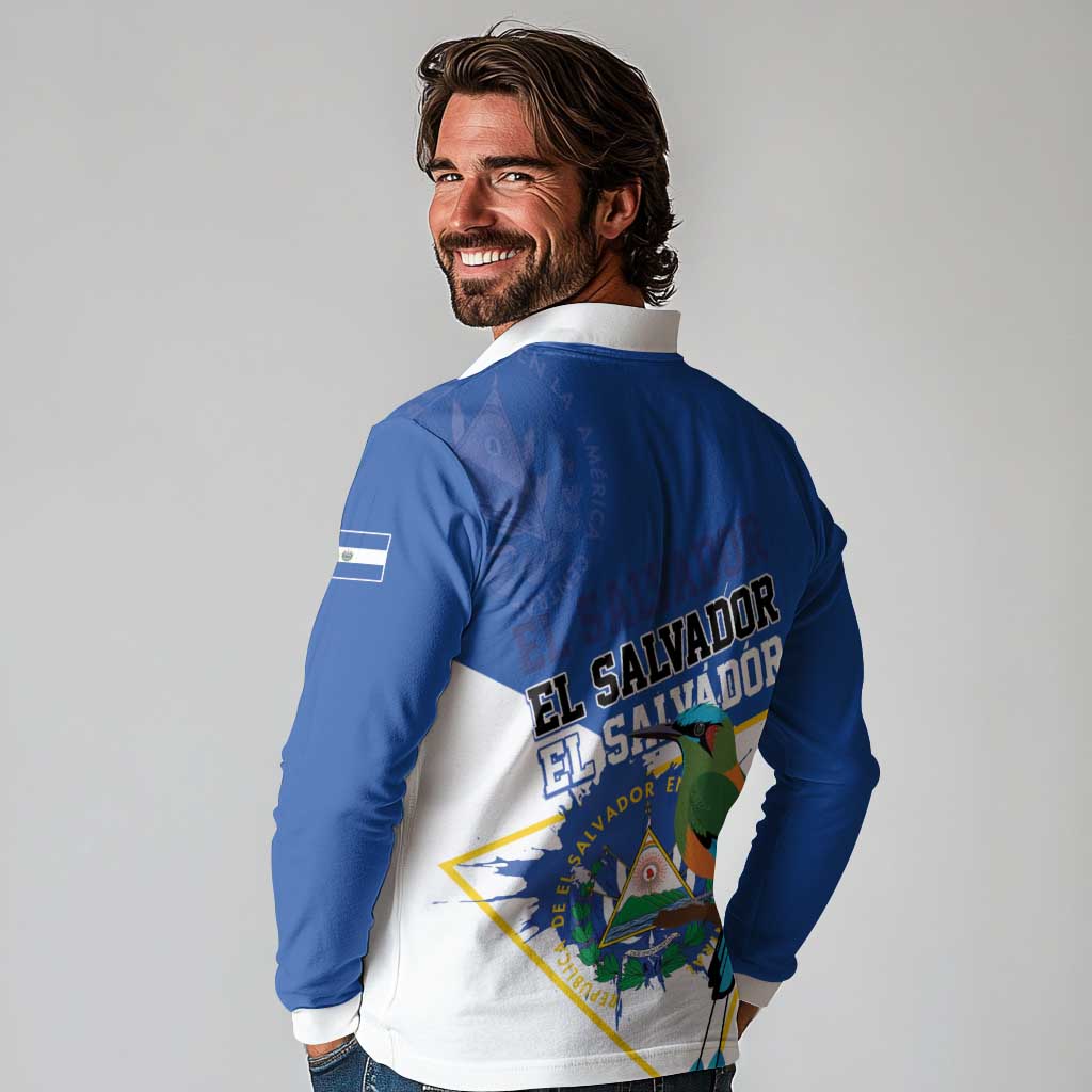 El Salvador Independence Day 1821 Long Sleeve Polo Shirt - Wonder Print Shop