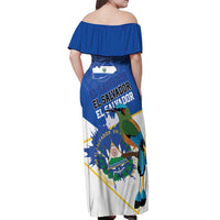 El Salvador Independence Day 1821 Off Shoulder Maxi Dress - Wonder Print Shop
