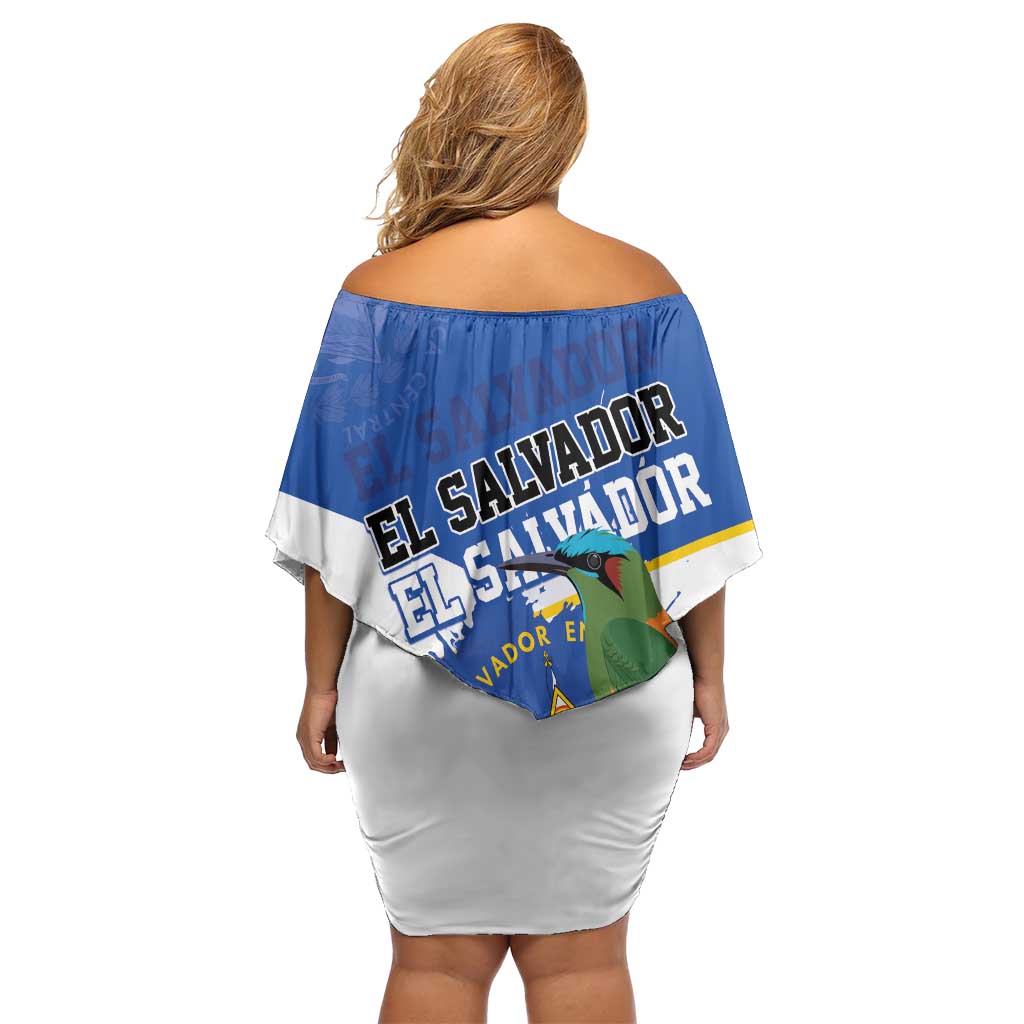 El Salvador Independence Day 1821 Off Shoulder Short Dress - Wonder Print Shop