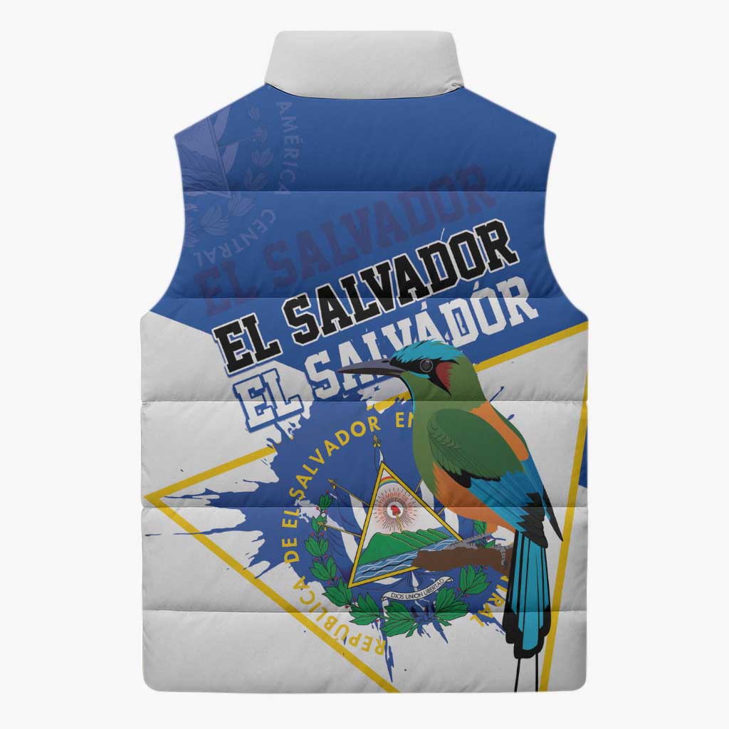 El Salvador Independence Day 1821 Sleeveless Puffer Jacket - Wonder Print Shop
