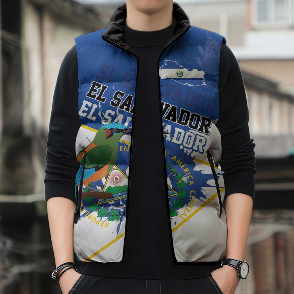 El Salvador Independence Day 1821 Sleeveless Puffer Jacket - Wonder Print Shop
