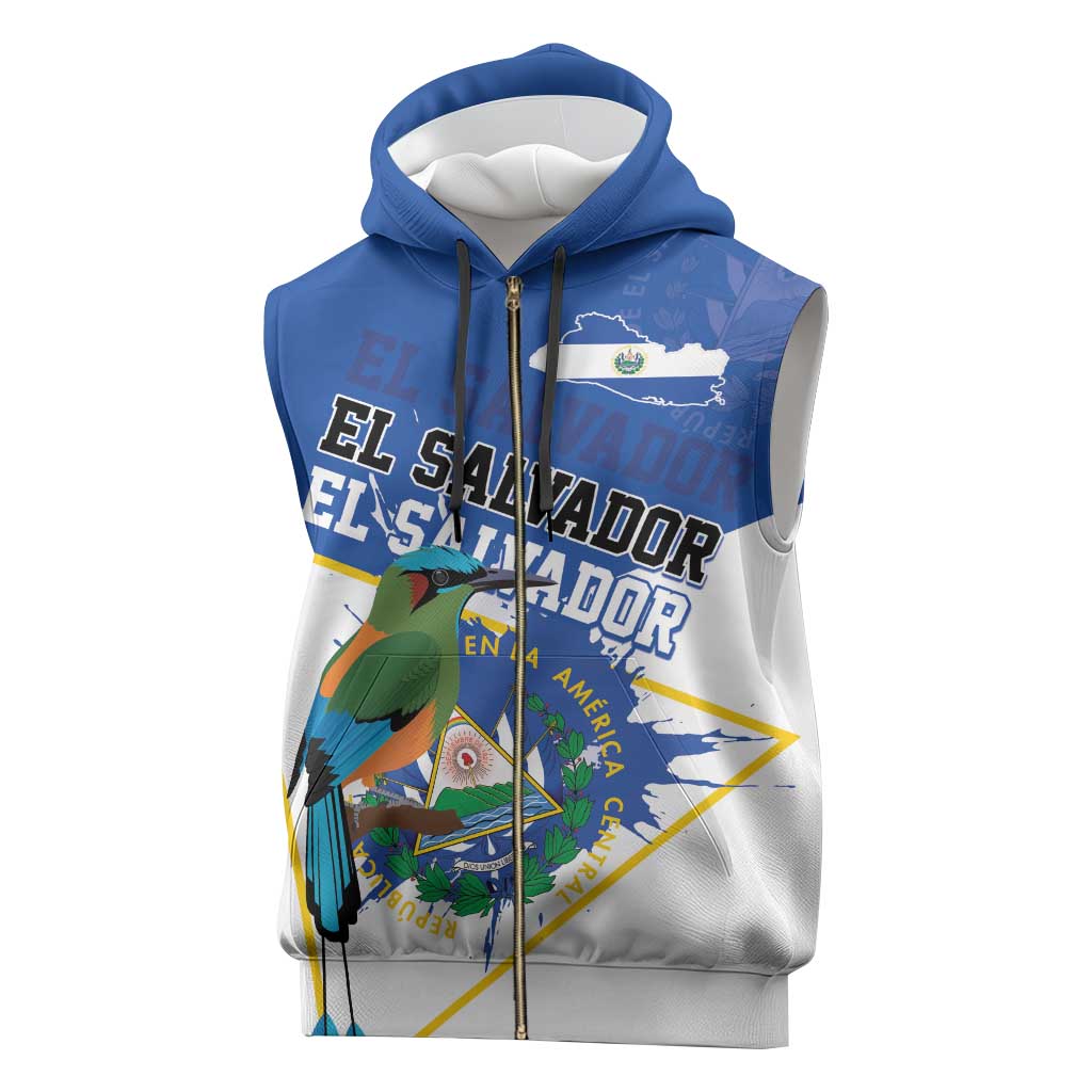 El Salvador Independence Day 1821 Sleeveless Zip Hoodie - Wonder Print Shop