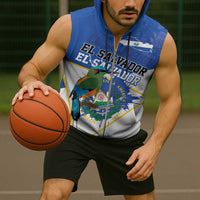 El Salvador Independence Day 1821 Sleeveless Zip Hoodie - Wonder Print Shop