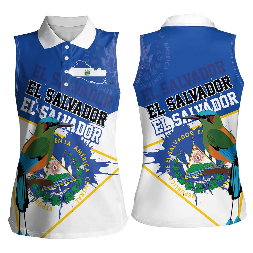 El Salvador Independence Day 1821 Women Sleeveless Polo Shirt - Wonder Print Shop