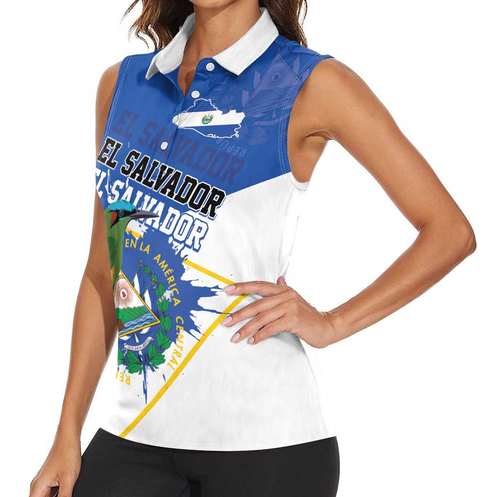 El Salvador Independence Day 1821 Women Sleeveless Polo Shirt - Wonder Print Shop