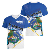 El Salvador Independence Day 1821 Women V-Neck T-Shirt - Wonder Print Shop