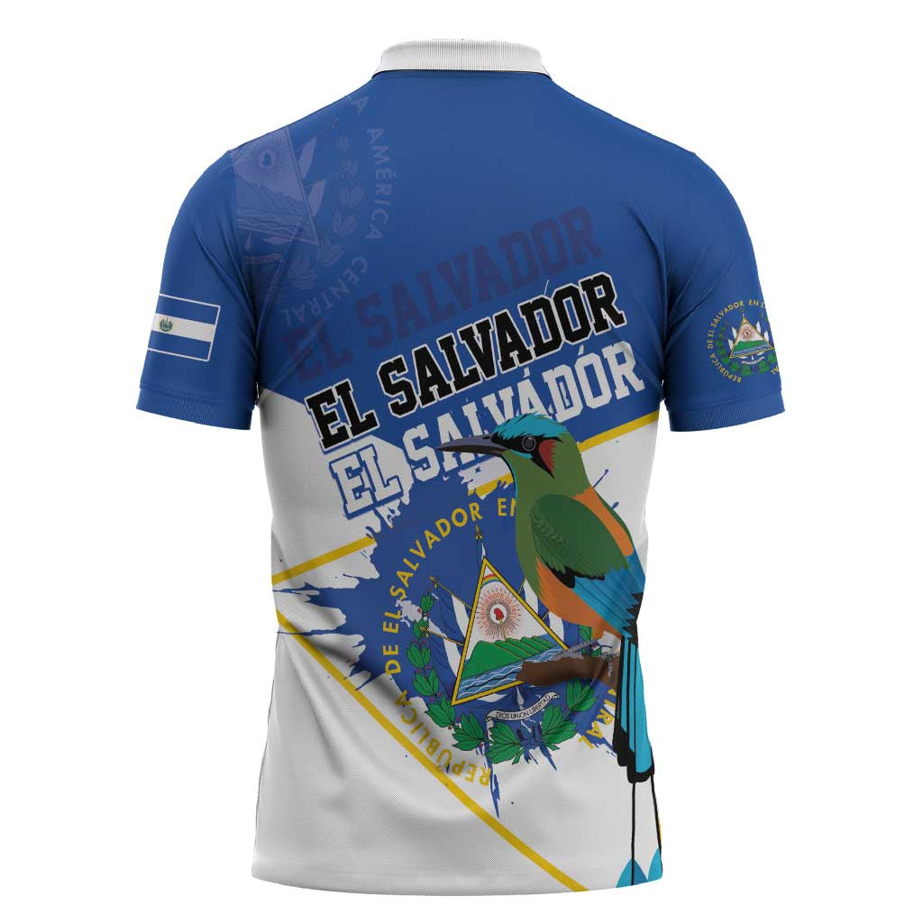 El Salvador Independence Day 1821 Zipper Polo Shirt - Wonder Print Shop