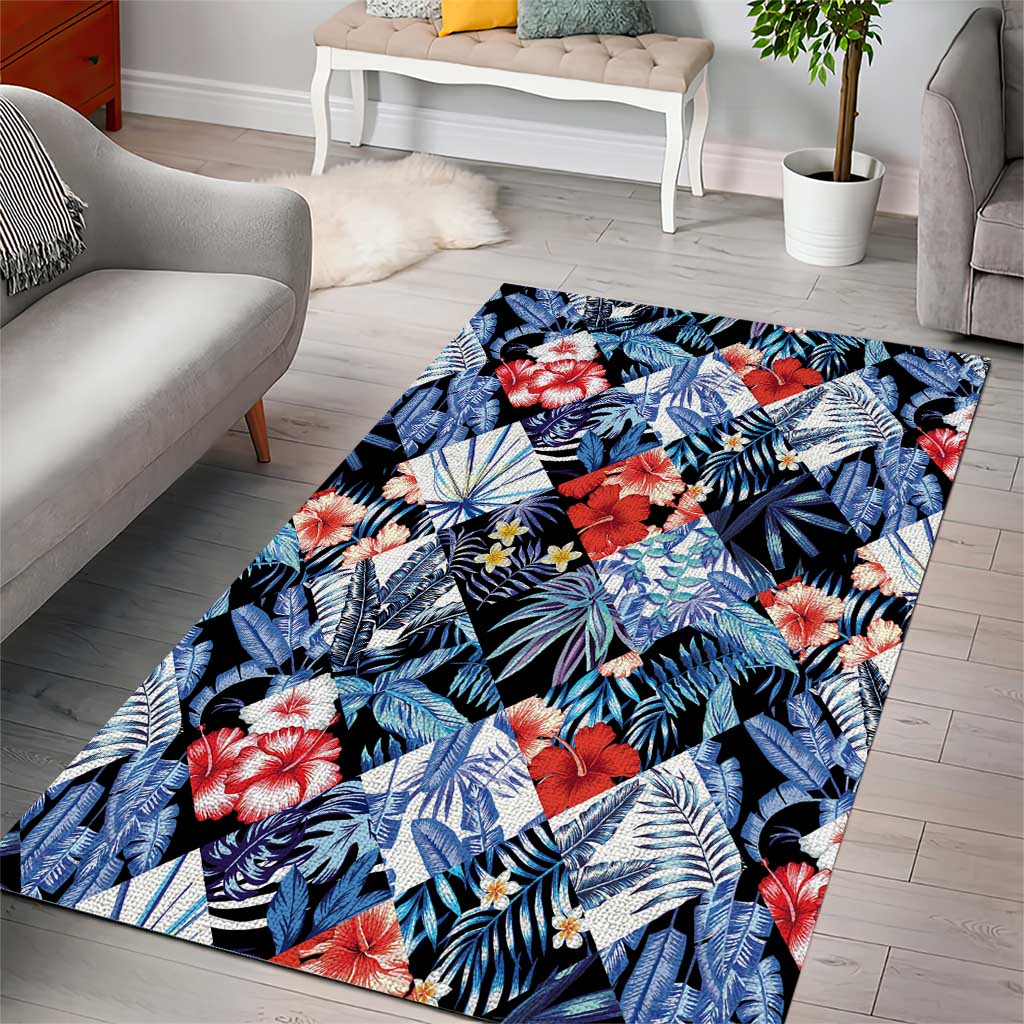Hawaii Tropicana Blue Pattern Area Rug - Wonder Print Shop