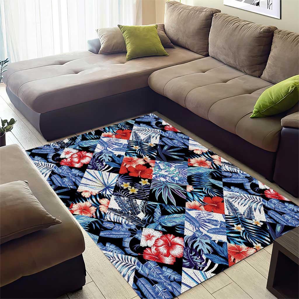 Hawaii Tropicana Blue Pattern Area Rug - Wonder Print Shop