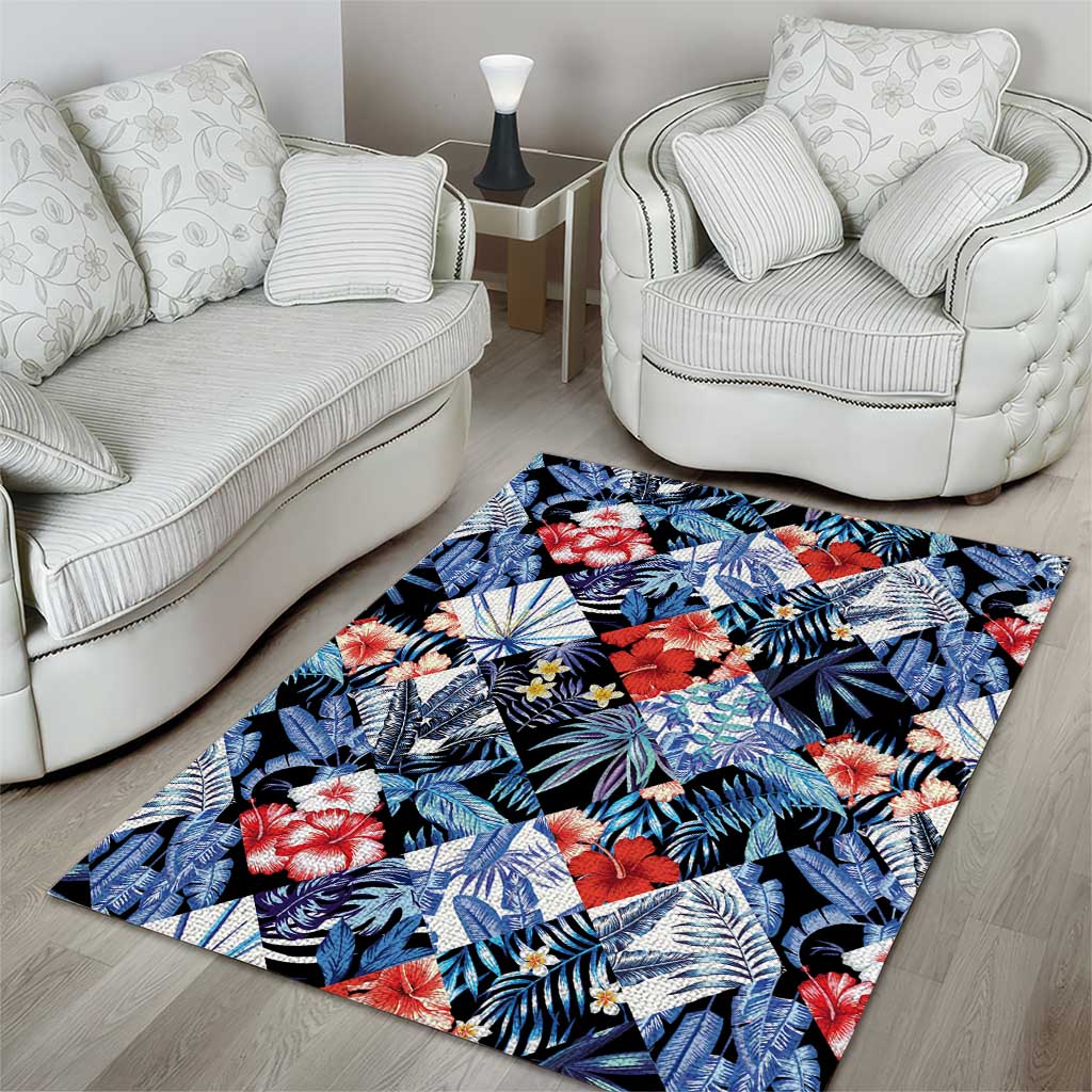 Hawaii Tropicana Blue Pattern Area Rug - Wonder Print Shop